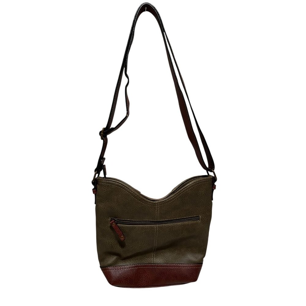 B.O.C Womens Two-Tone Faux Leather Crossbody Bag Purse With Adjustable Strap - Picture 3 of 13